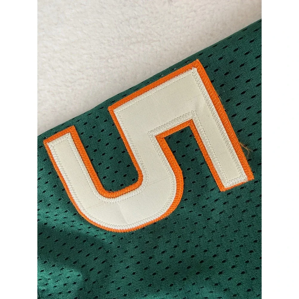 Nike Football Jersey Mens 50 Green Miami Hurricanes SEC Embroidered Mesh